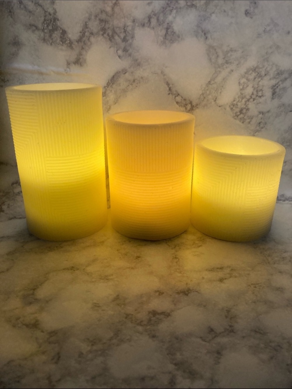 LED Flameless Pillar Candle Set — Yellow Glow